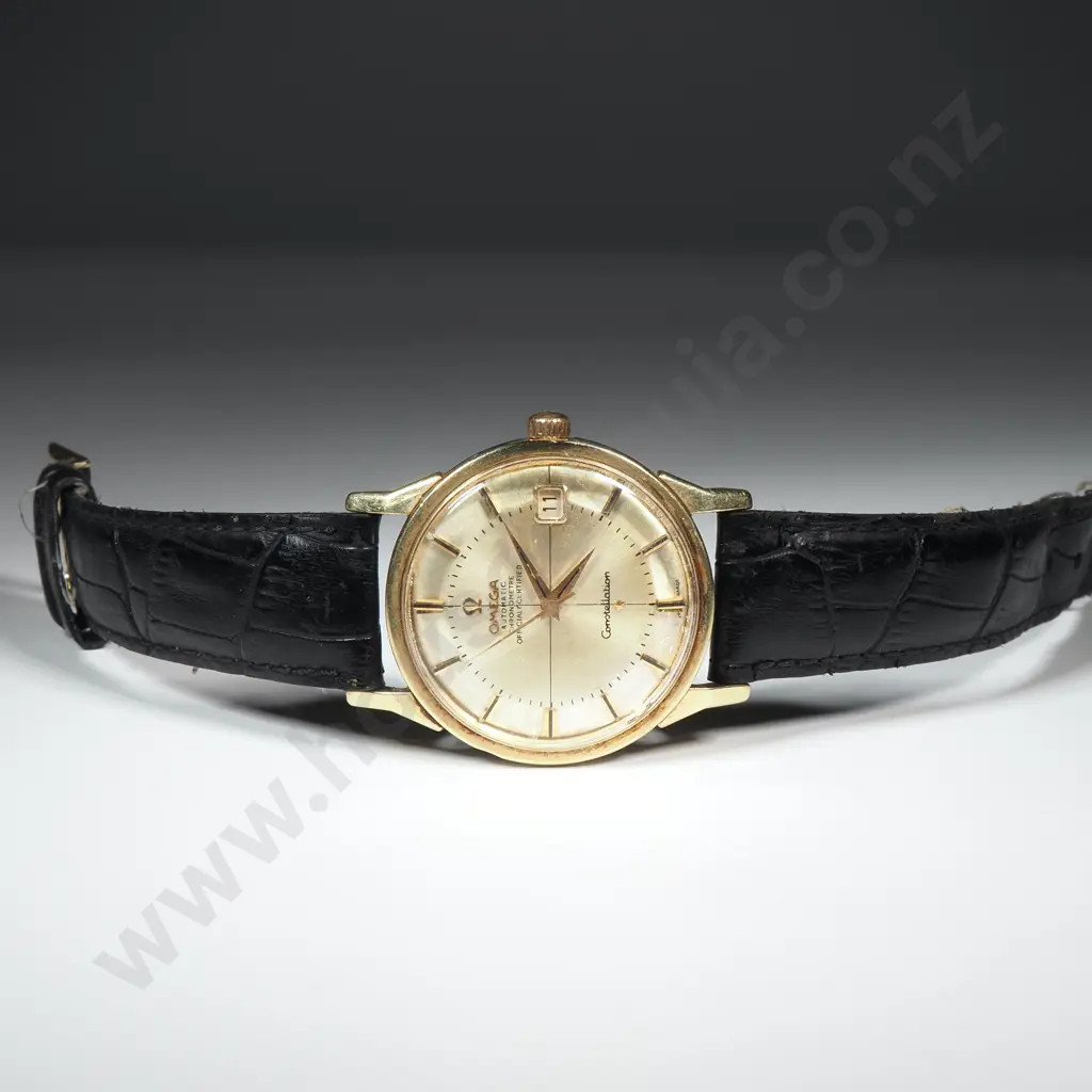 Vintage Omega Constellation Pie Pan Chronometre Calendar in Omega Precision Watch Case Image 1++