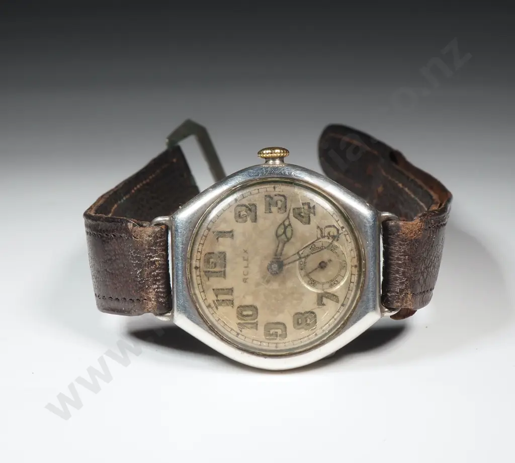 Antique Sterling Silver Gents Rolex Wristwatch Image 1++