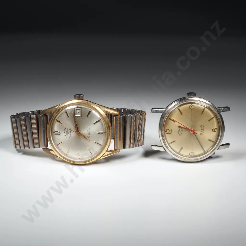 Two Vintage Rotary Wristwatches - One w Strap Image 1++