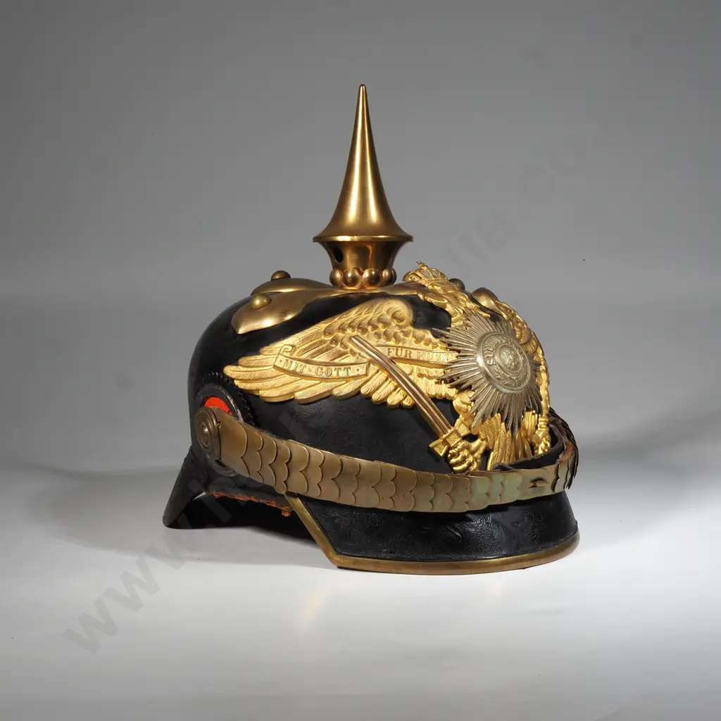 WWI German Prussian Garde Regiment Officers Pickelhaube Image 1++