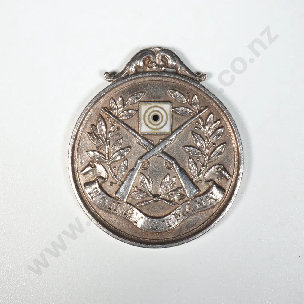 Sterling Silver T.C.R.J.T. Rifle Range Won by G.T. Mann. Image 1++