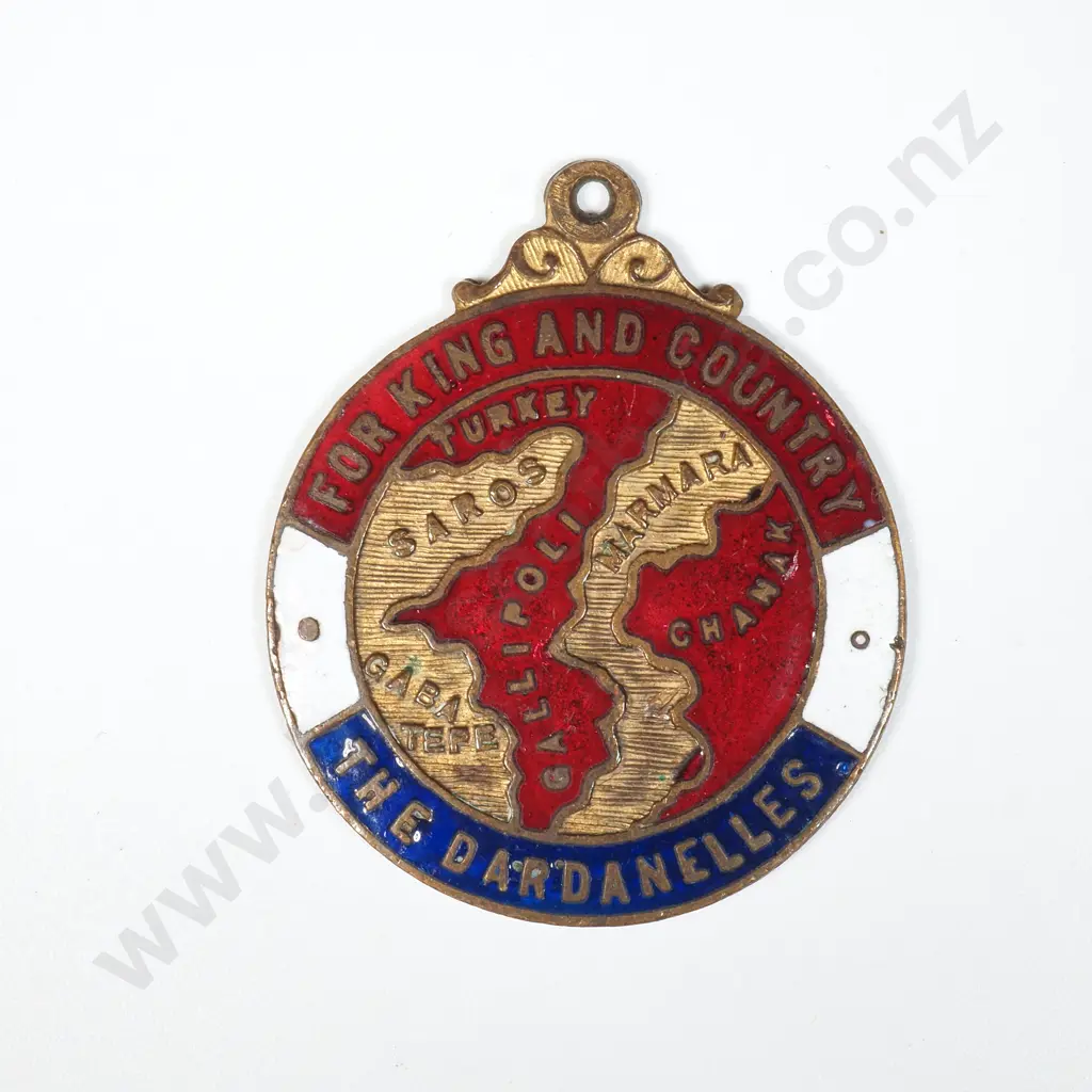 WW1 The Dardanelles Bronze Fob Token - NZ RD  Image 1++