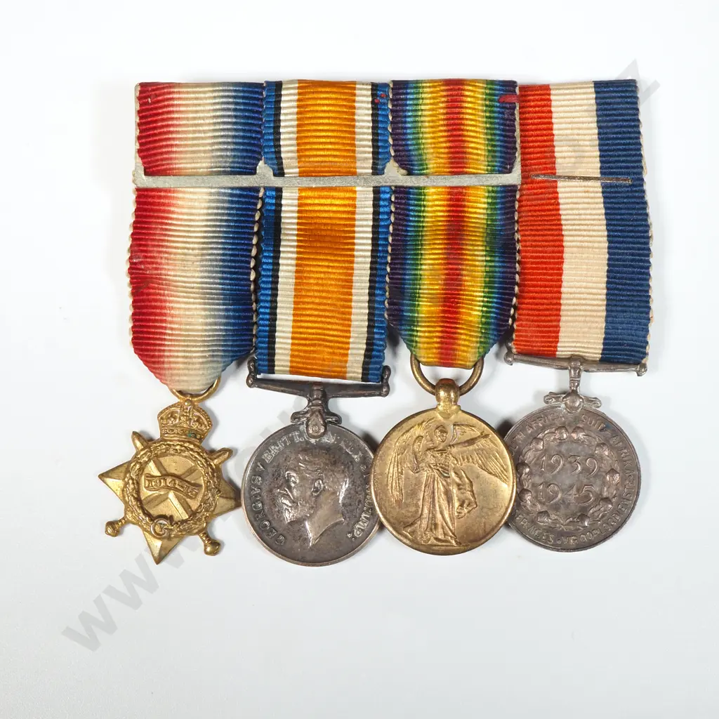 Contemporary Miniature Medal Group - WW1 Trio & WW2 South Africa Service Medal Image 1++