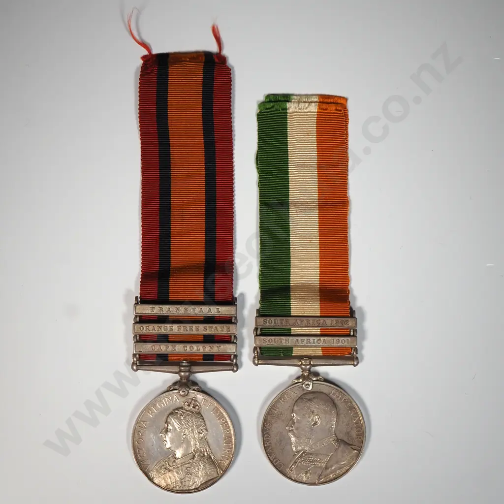 QSA KSA New Zealand Boer War Pair to 416 TPR W H Wilson &1st Contingent Boer War QSA to 188 TPR J T Wilson Image 1++