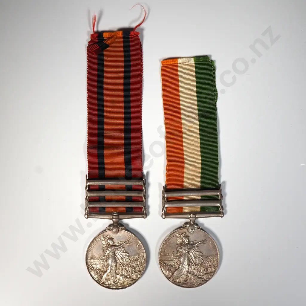 QSA KSA New Zealand Boer War Pair to 416 TPR W H Wilson &1st Contingent Boer War QSA to 188 TPR J T Wilson Image 1++