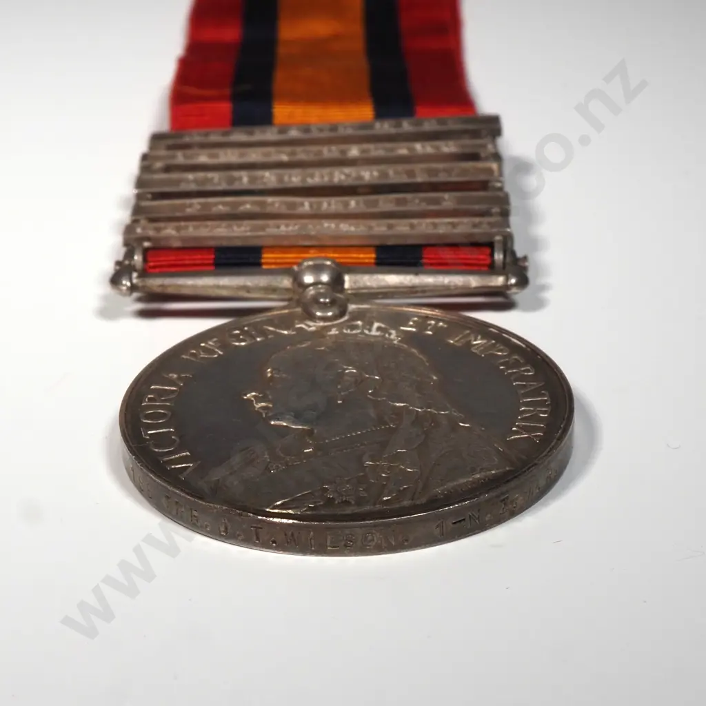 QSA KSA New Zealand Boer War Pair to 416 TPR W H Wilson &1st Contingent Boer War QSA to 188 TPR J T Wilson Image 1++