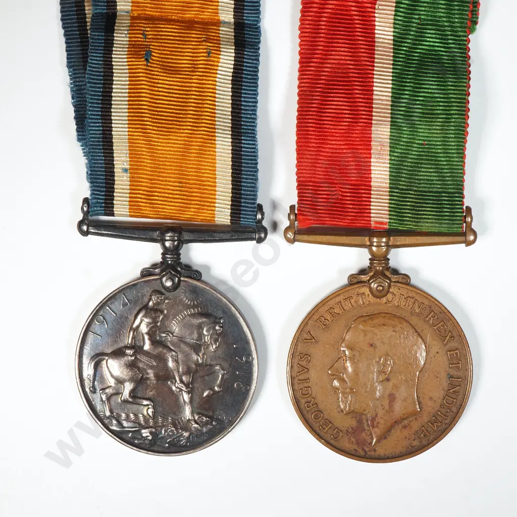 WW1 Mercantile Marine War Medal Pair to John Cullen Image 1++