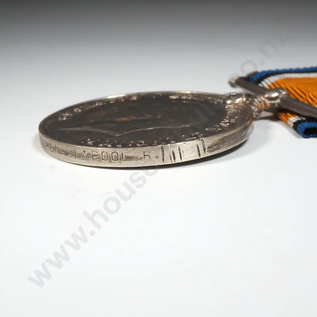 WW1 British War Medal to 9579 Pte H Hitchen Liverpool Regiment Image 1++