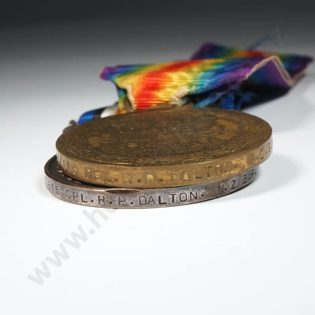WW1 Pair to 25/615 R P Dalton NZEF Image 1++