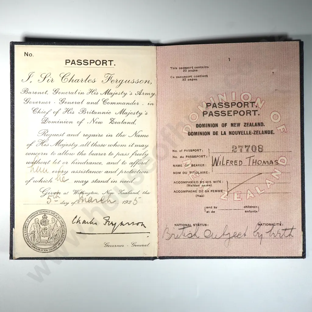 WW1 Pair to 2/3103 Wilfred Thomas NZEF w Paybook, Dogtags, Passport Image 1++