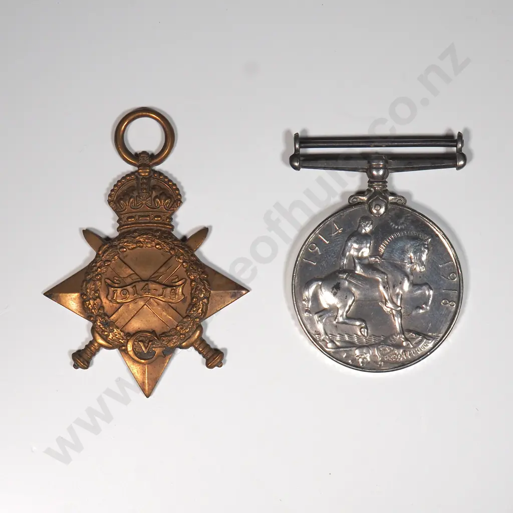 WW1 BWM & 1914/15 Star Named to 24/1012 RFLM S H Dash NZEF Image 1++
