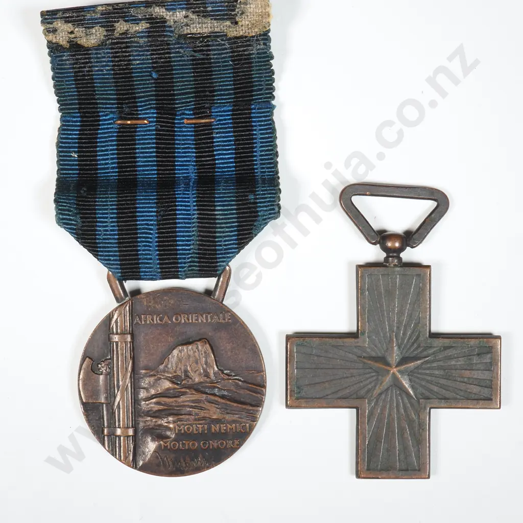 Facist Ethiopia Medal & War Merit Medal Image 1++