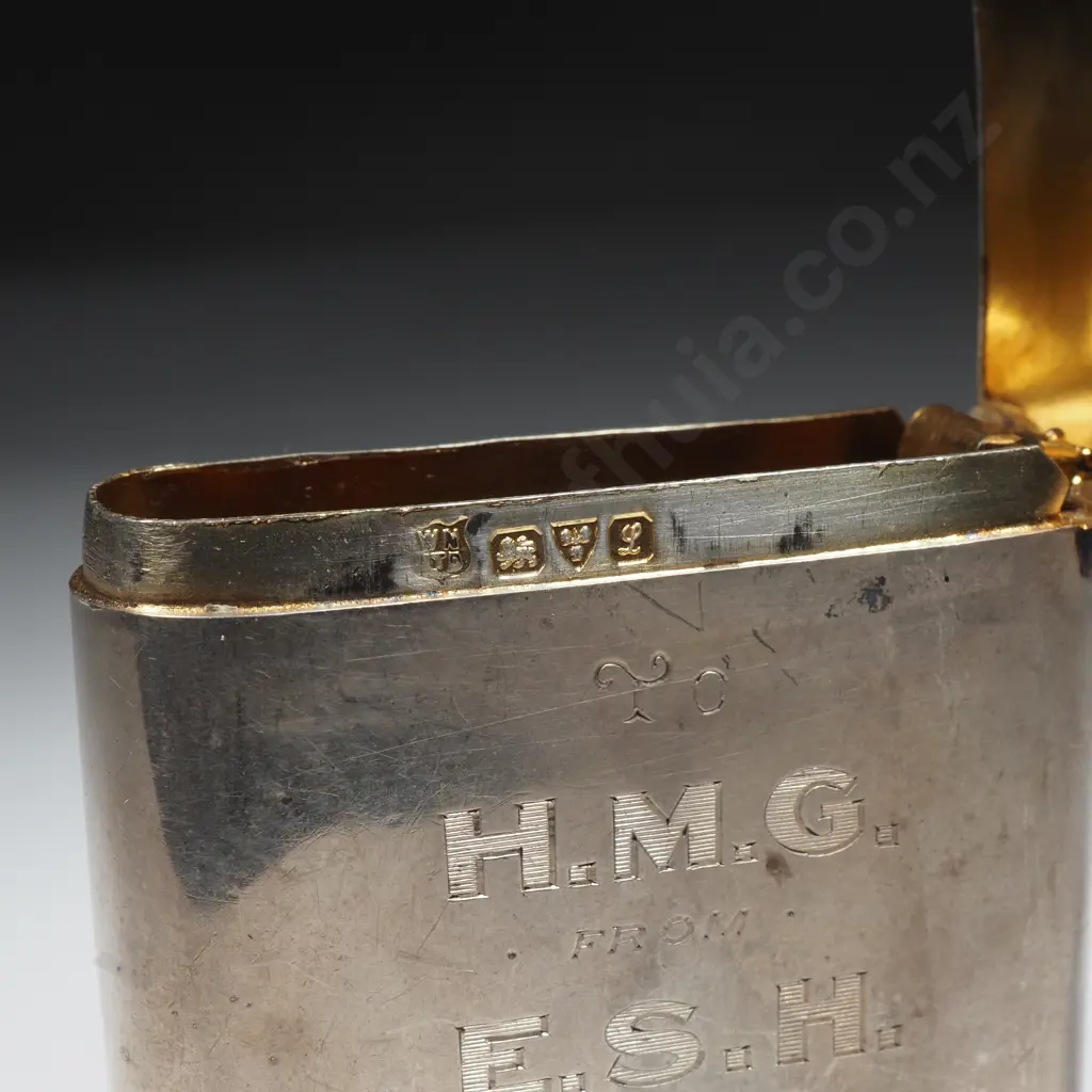 Sterling Silver Vesta Case w English Hallmarks Image 1++