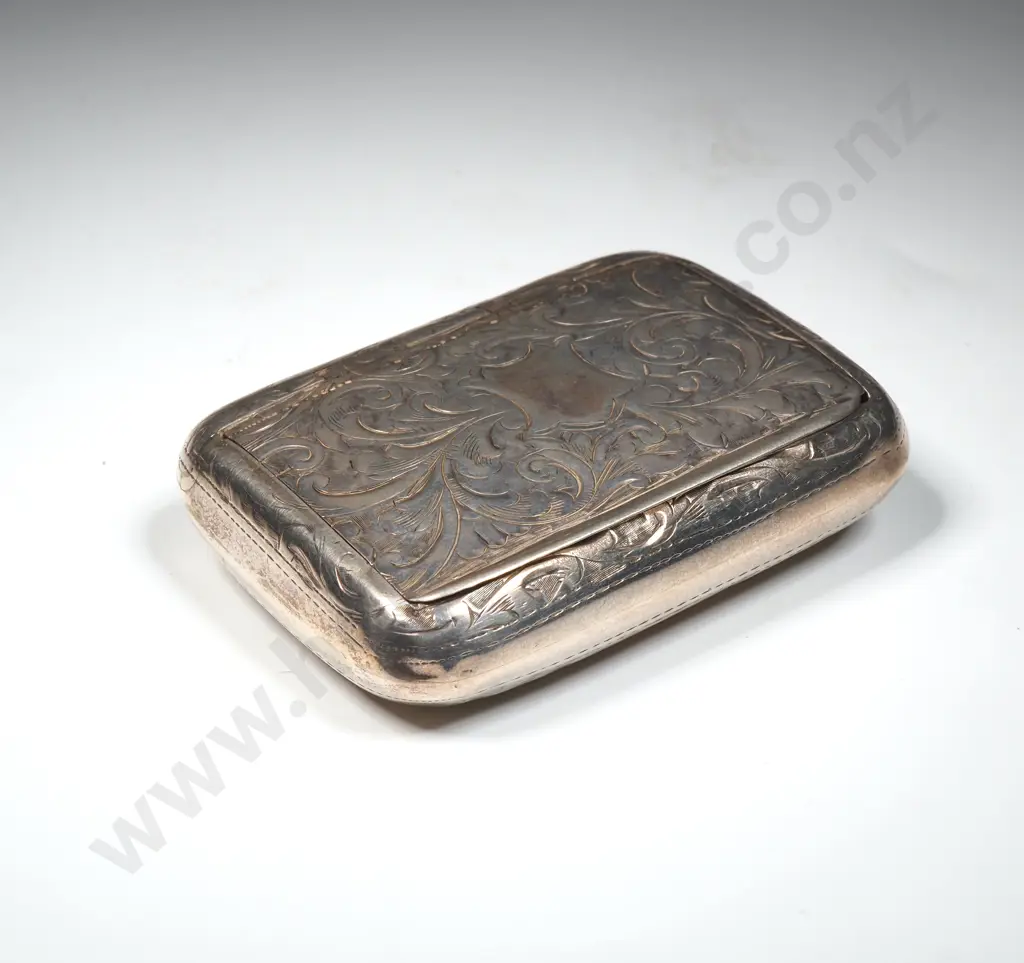 Sterling Silver Snuff Box w English Hallmarks Image 1++
