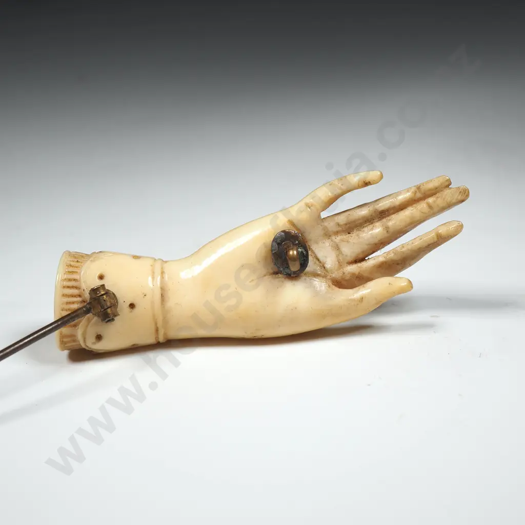 Antique Ivory Hand Brooch Image 1++