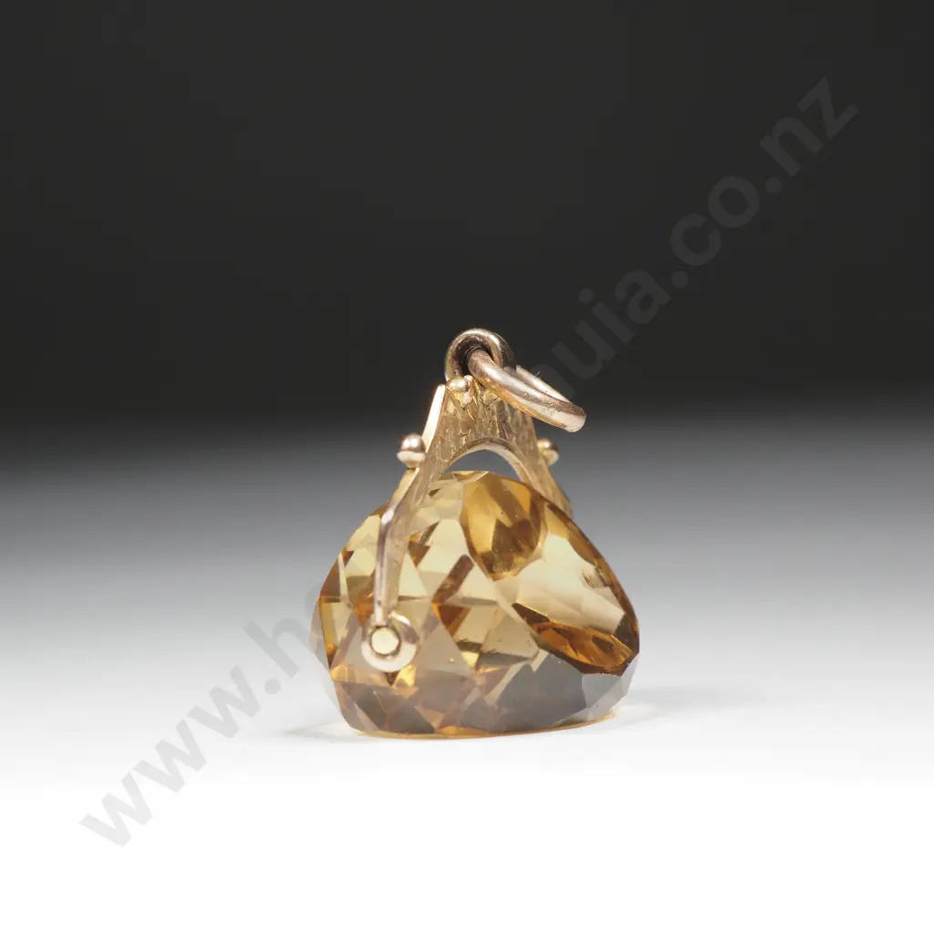 Antique 9ct Gold Citrine Fob Spinner  Image 1++