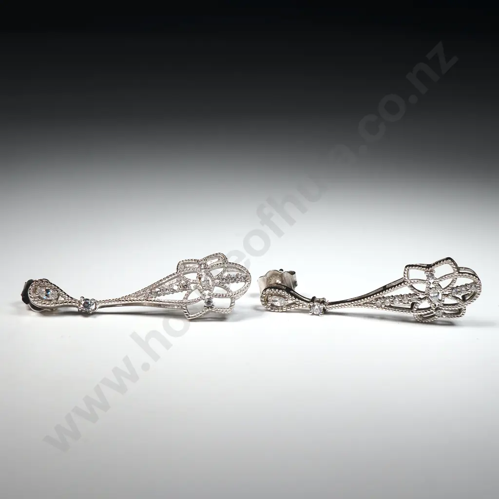 Sterling Silver Drop Earrings Image 1++