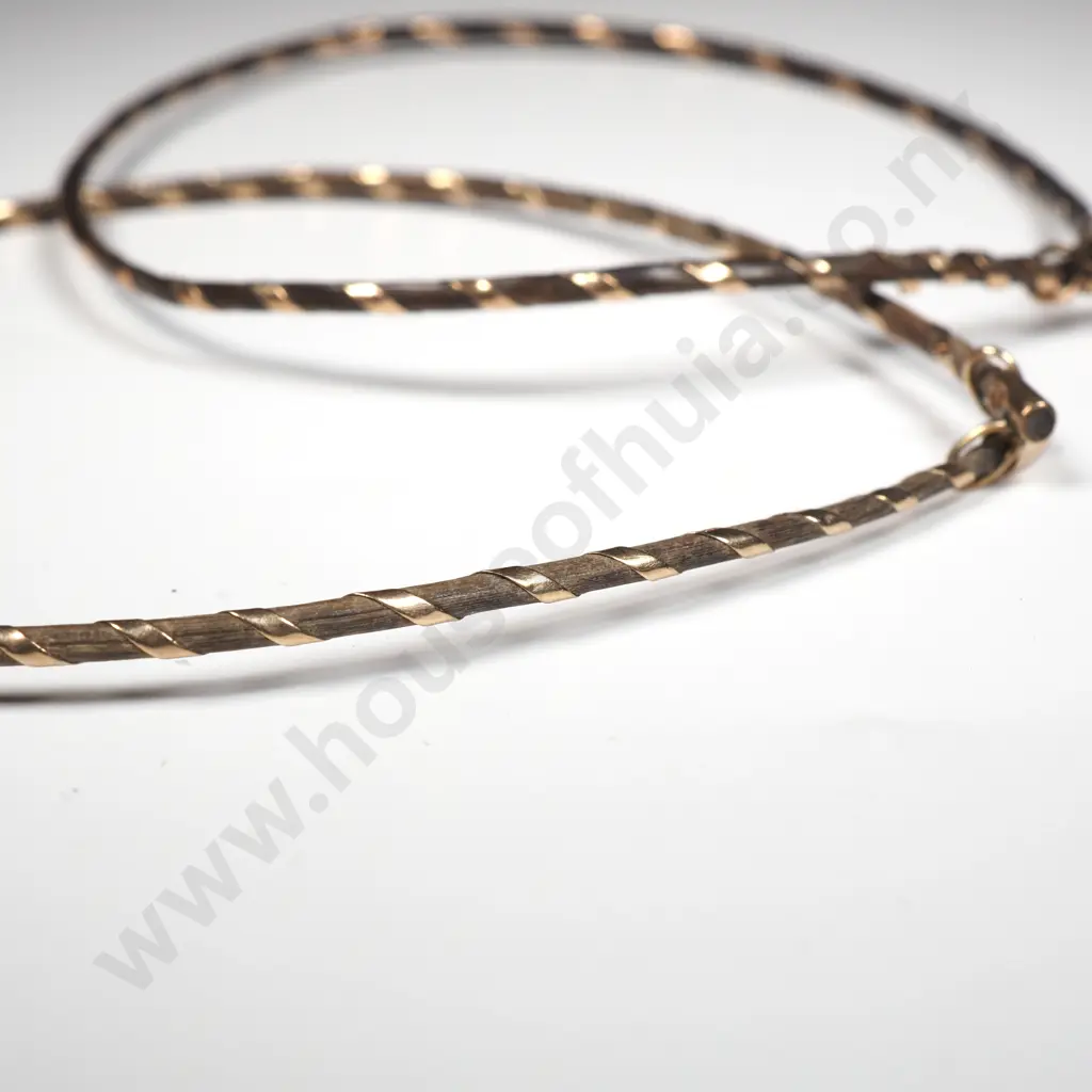 Two Finely Woven Rhino Horn & Gold Bracelets Image 1++