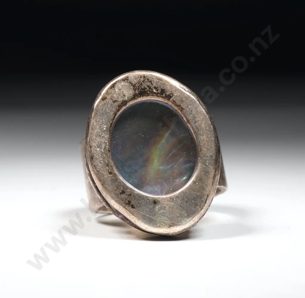 Handmade Sterling Silver Paua Shell Ring Image 1++