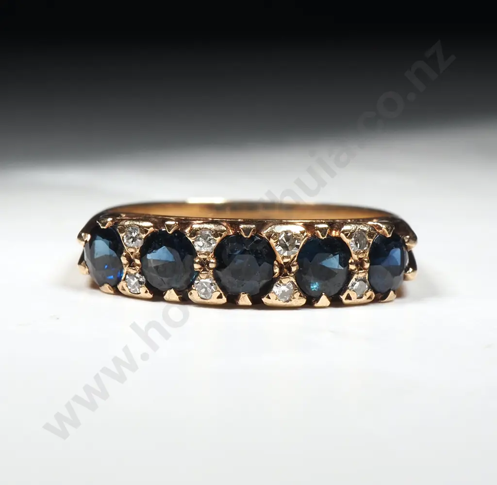 9ct Gold Bluestone Bridge Ring Image 1++