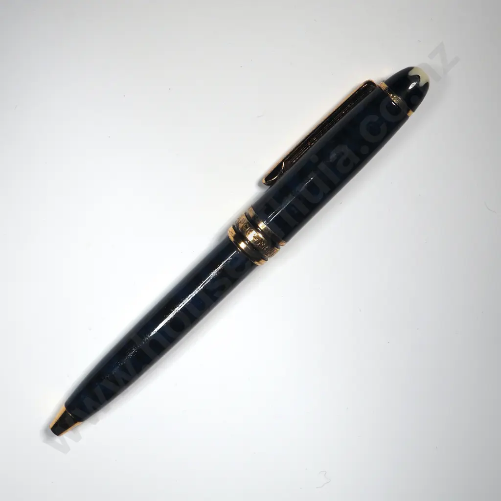 Ladies Mont Blanc Marbled Blue Ballpoint Pen Image 1++