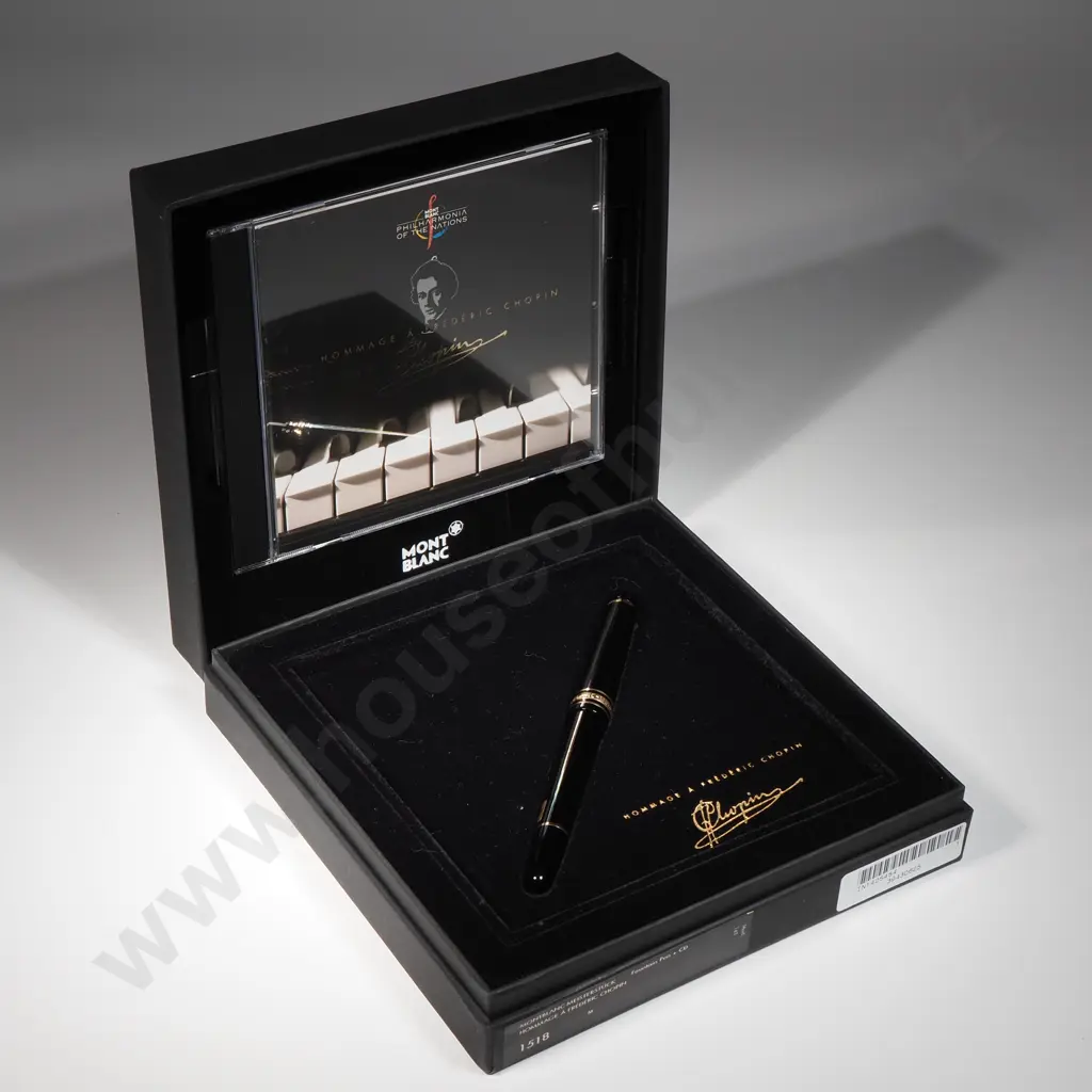 Cased Mont Blanc Tribute to Chopin Fountain Pen & CD - 1518 Image 1++