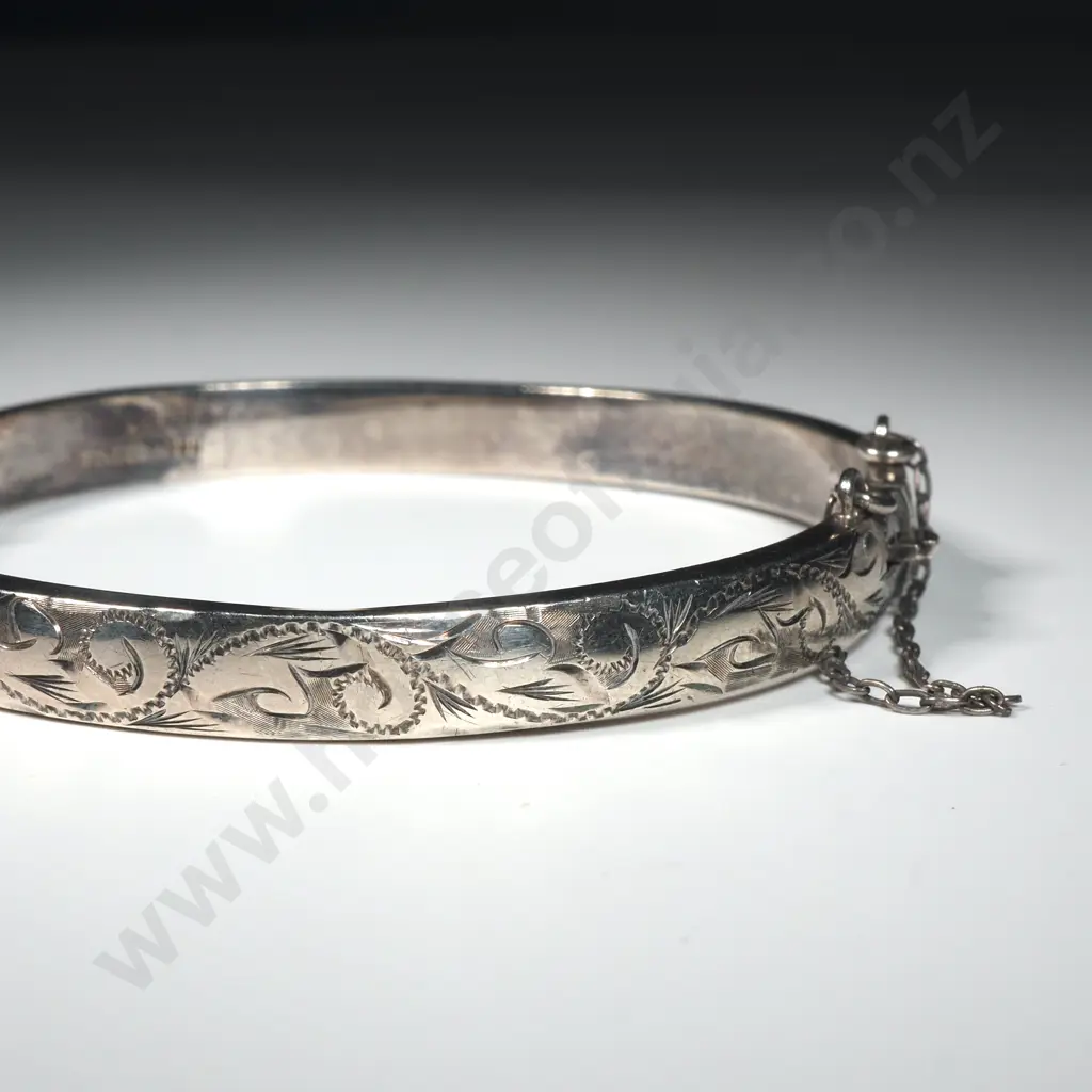 Sterling Silver  Snap Bangle  Image 1++