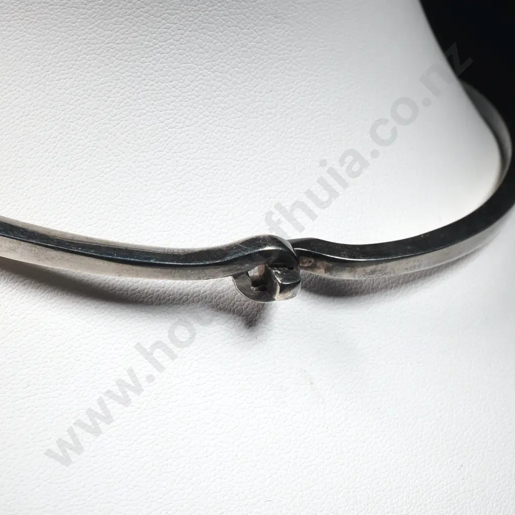 Heavy Vintage Danish  Solid Sterling Silver Choker Image 1++