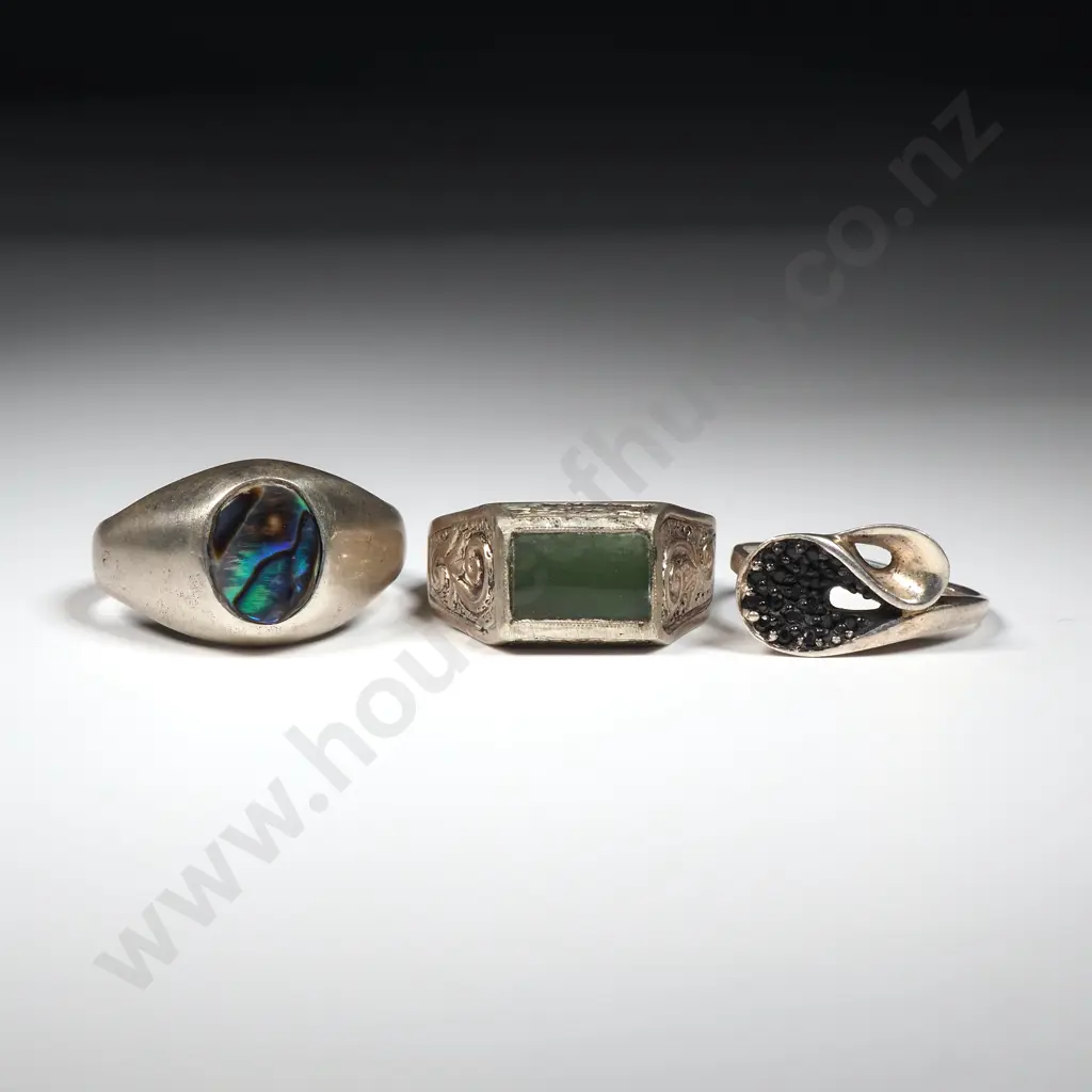 Three Sterling Silver Rings Image 1++