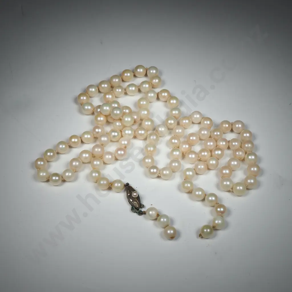 Vintage 80cm Strand of Cultured Pearls - A/F Image 1++
