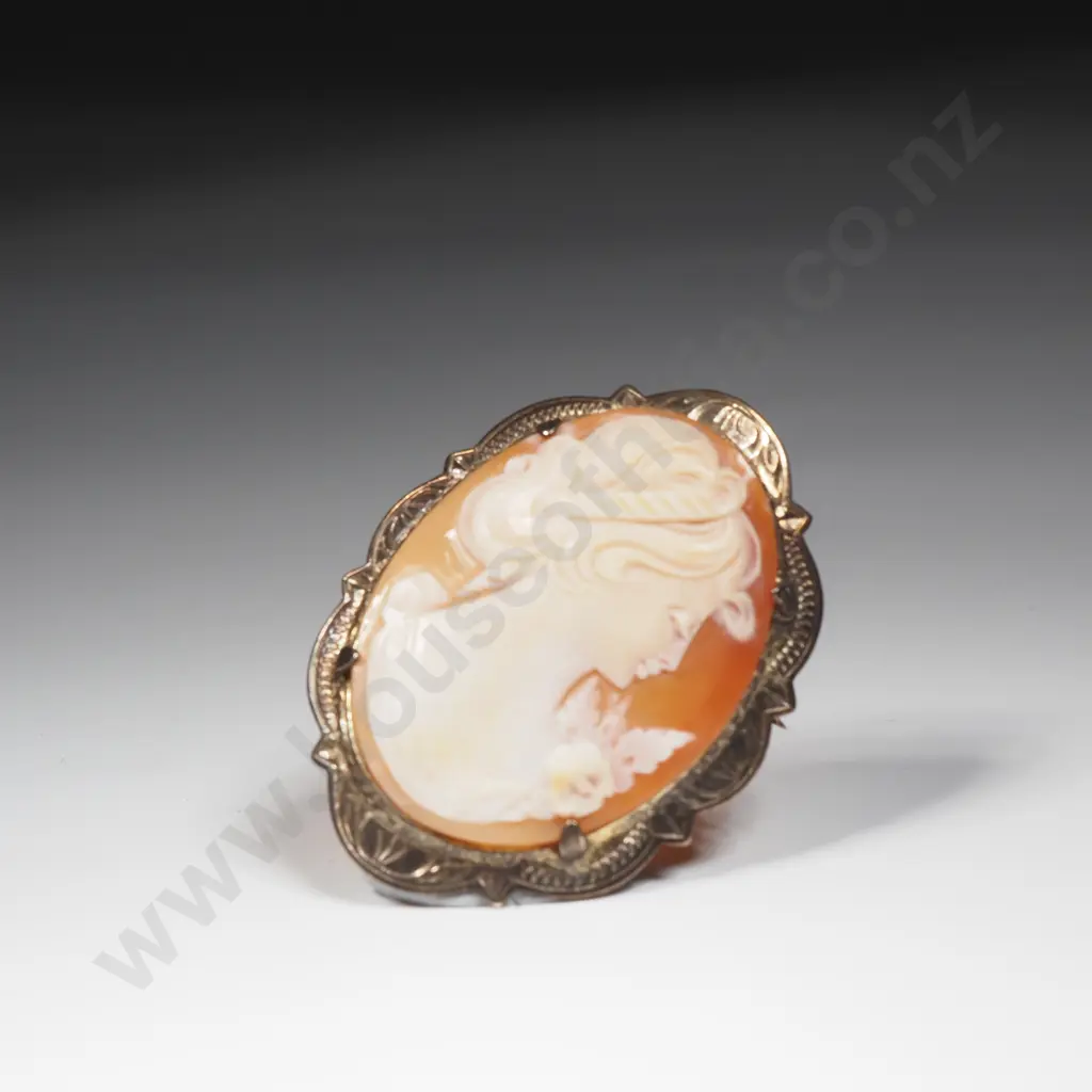 Sterling Silver Cameo Brooch Image 1++