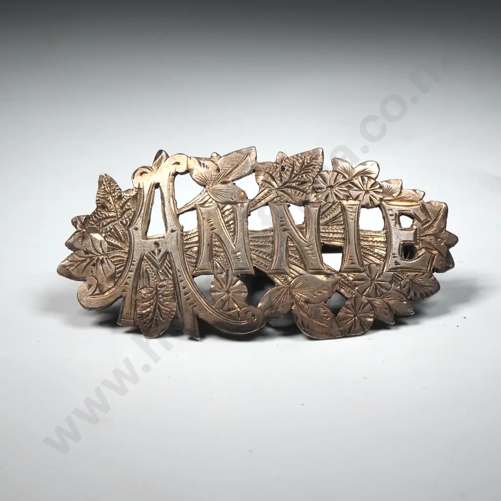 Antique Sterling Silver "Annie" Brooch Image 1++