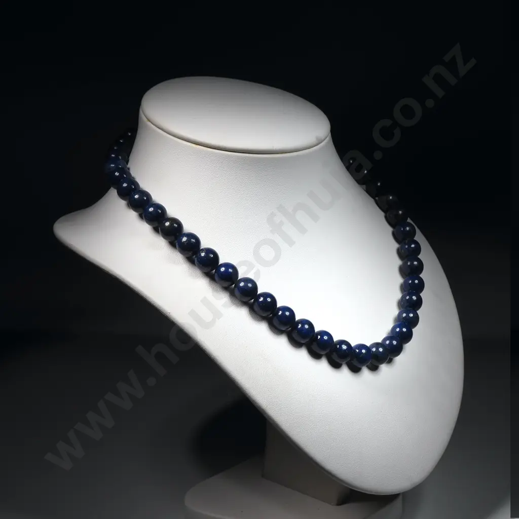Lapis Lazuli Bead Necklace Image 1++