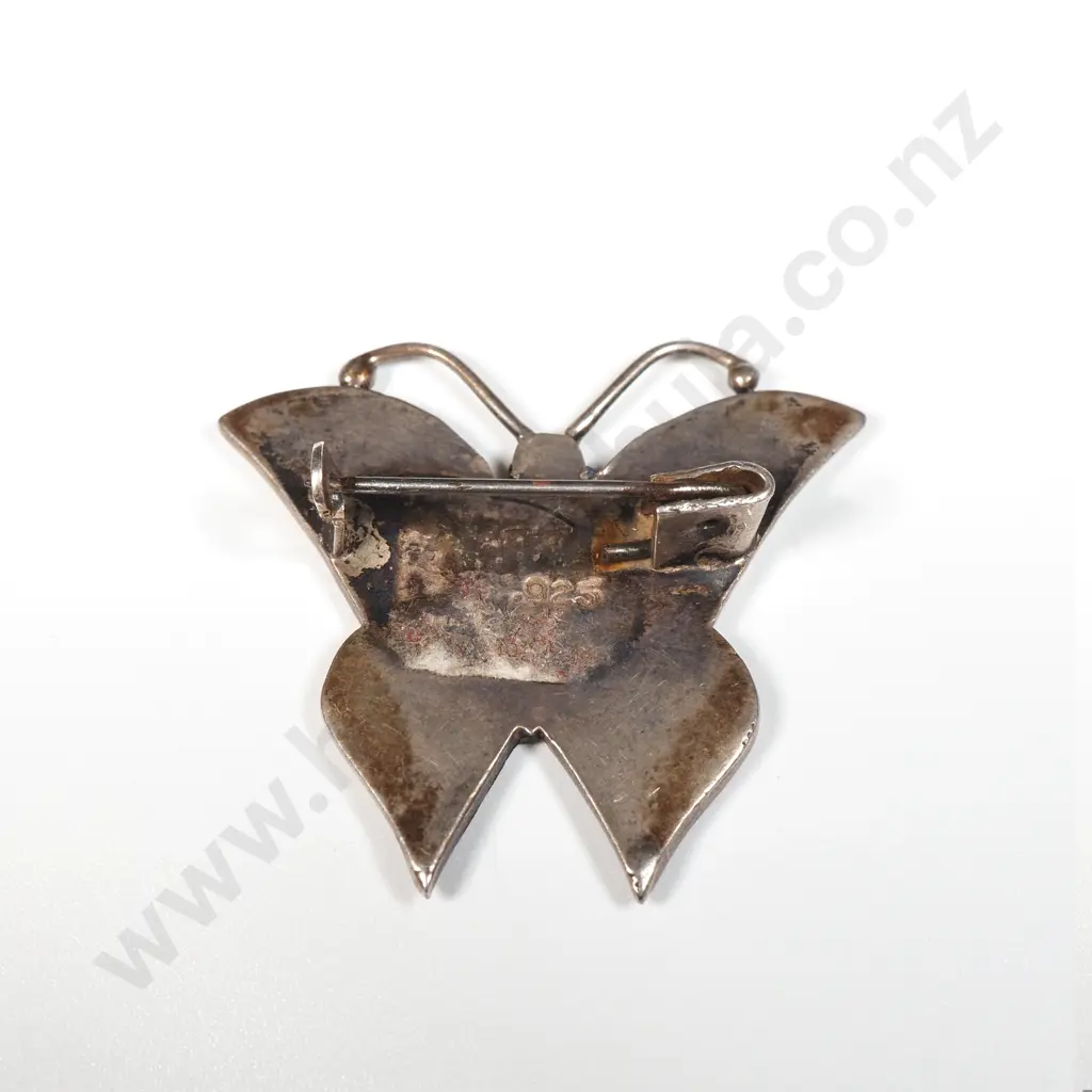 Sterling Silver Lapis Butterfly Brooch Image 1++