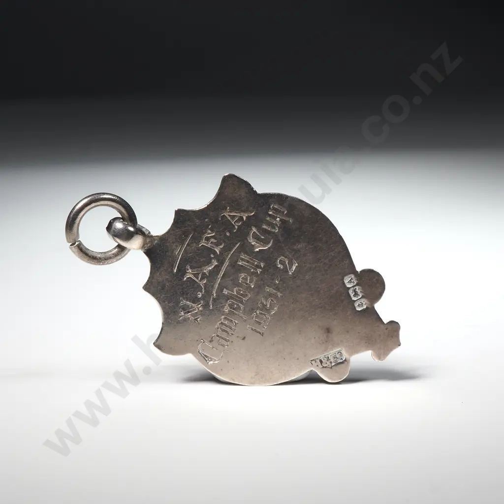 Sterling Silver Fob Inscribed Campbell Cup 1931 -32  Image 1++