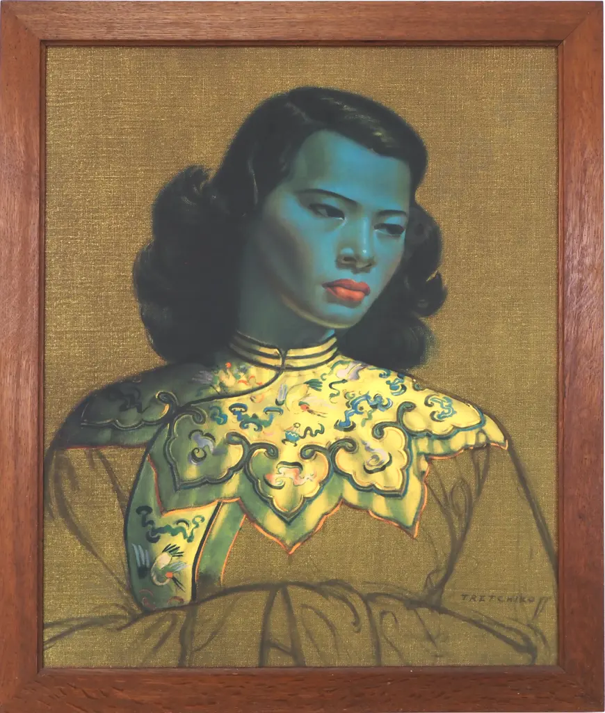 Vladimir Tretchikoff - 'Green Lady' (Chinese Girl), Print Image 1++