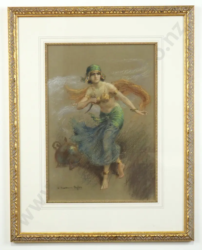 William Hounsom Byles - Classical Scene, Pastel Image 1++