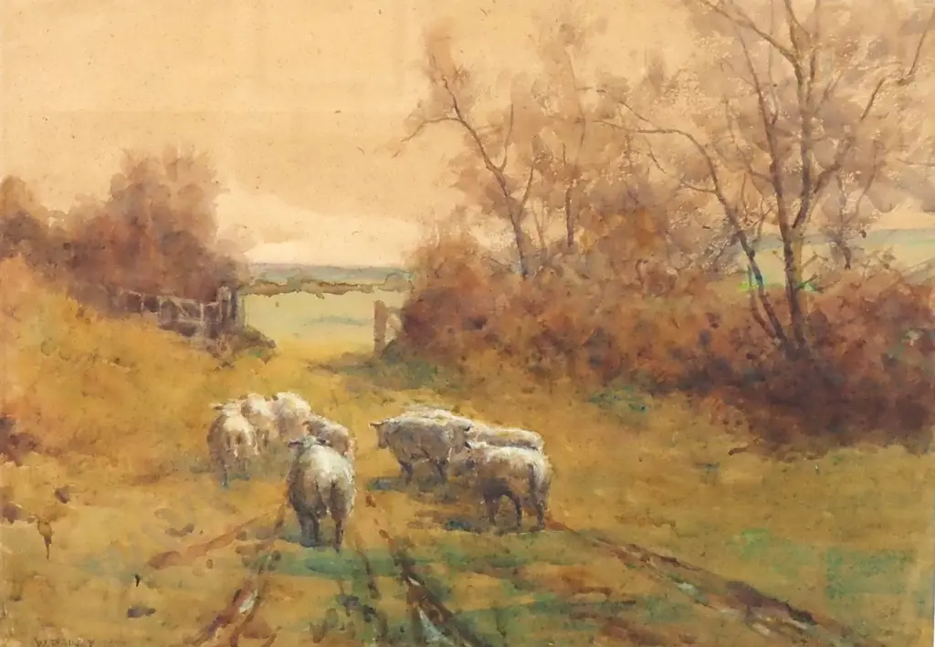 William Rainey (RBA) - Herding, Watercolour (1899) Image 1++