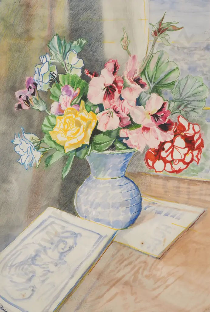 Robert Nettleton Field - 'Faith & Hope', Watercolour, Pencil & Ink on Paper Image 1++