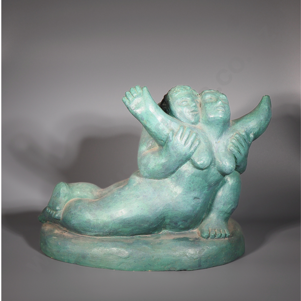 Llewellyn Mark Summers - 'Come Fly With Me', Painted Ceramic Sculpture 1997 Image 1++