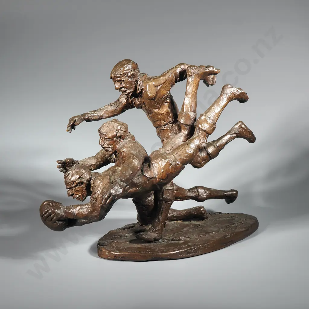 Ken Kendall - Rugby Players, Bronze Sculpture Image 1++