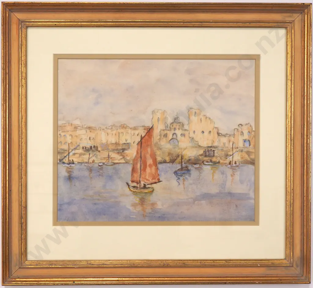 Maude Burge - Adriatic Coastal Landscape, Watercolour Image 1++