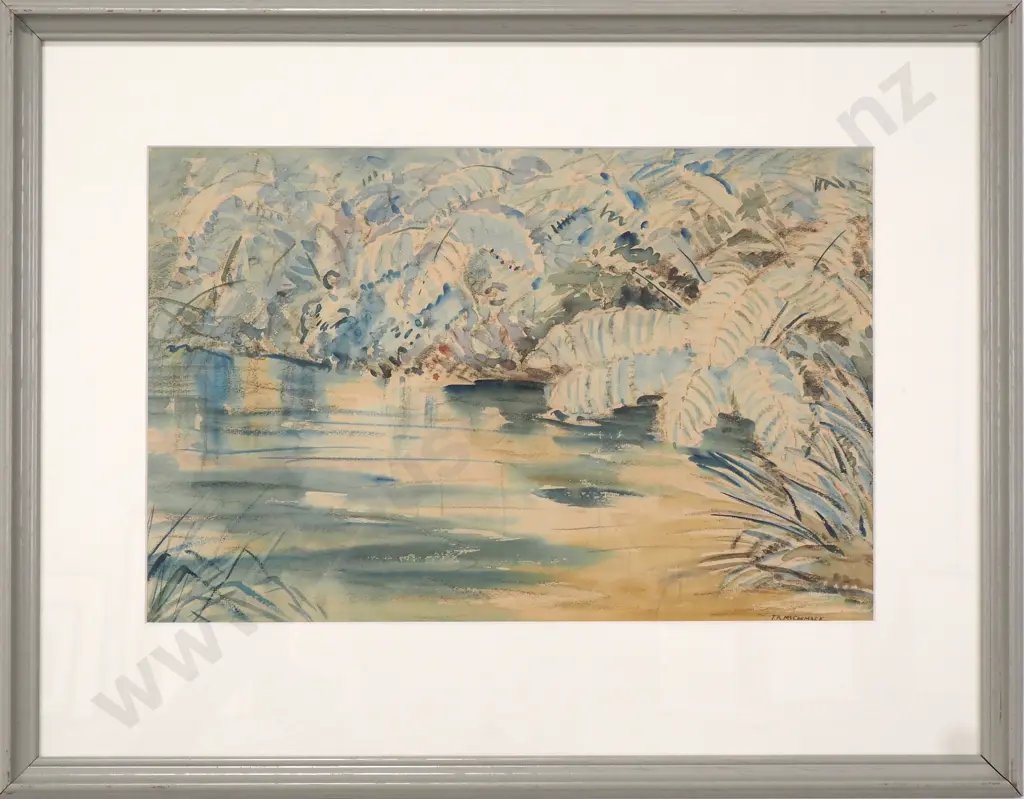 Thomas Arthur McCormack - Riverbank & Ferns, Watercolour Image 1++