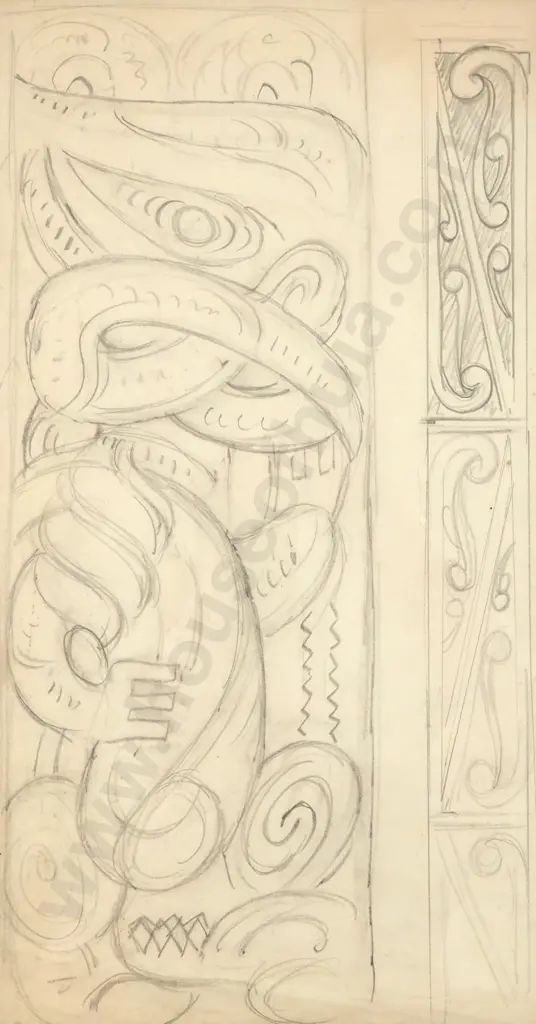 John Weeks - Pouwhenua study, Graphite Image 1++