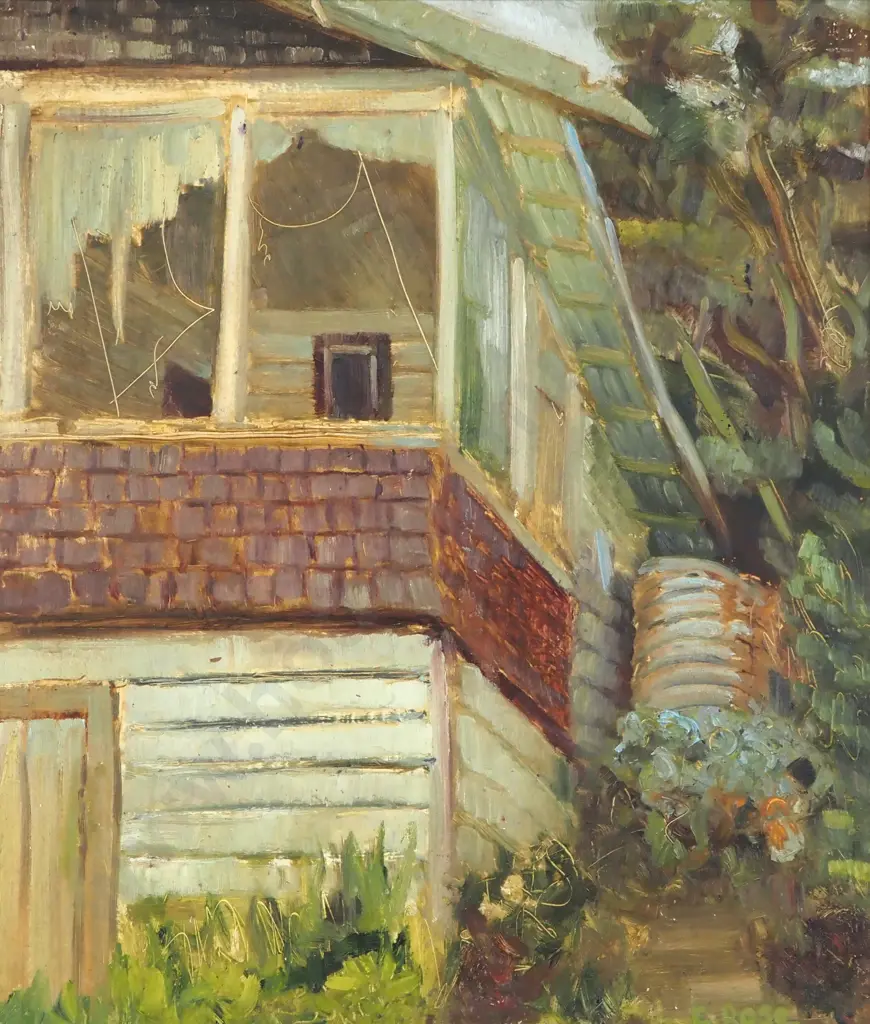 Charles Rose - Waiheke House (1967), Oil on Board Image 1++