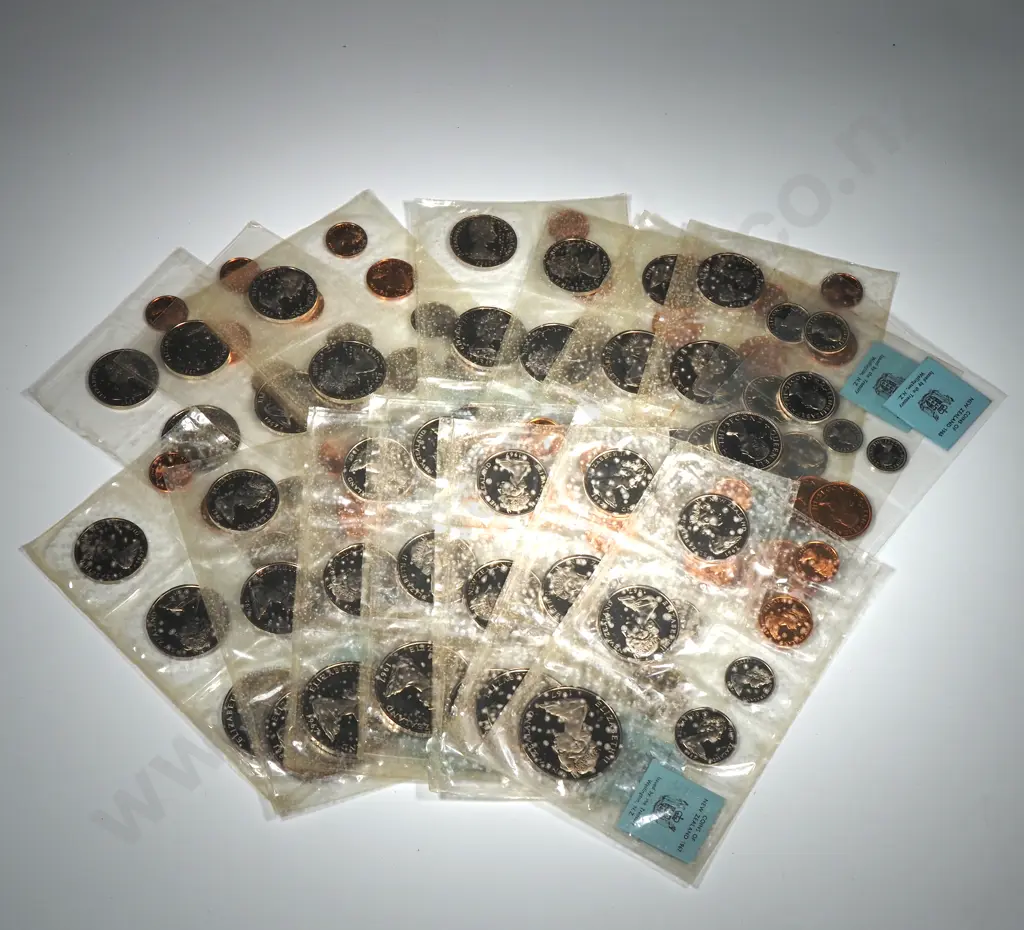 16 New Zealand Polished Coin Sets - All Spotty Plastic - Total CV $260  Image 1++