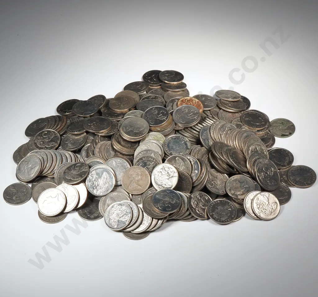 1 KG of Mainly New Zealand 5 Cent Coins  Image 1++