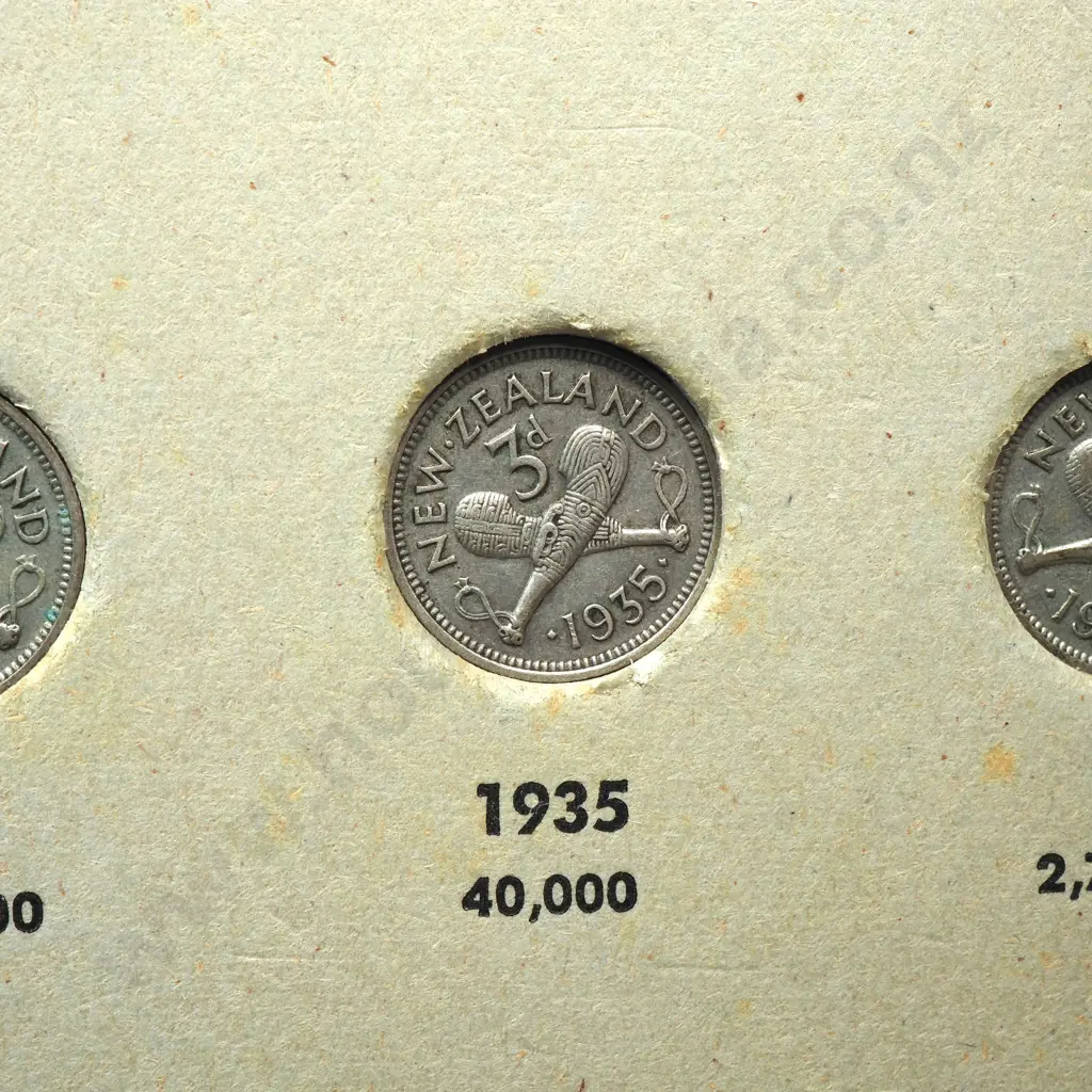 Complete Date Set New Zealand John Bertrand Threepence Coin Set w 1935 Threepence Image 1++