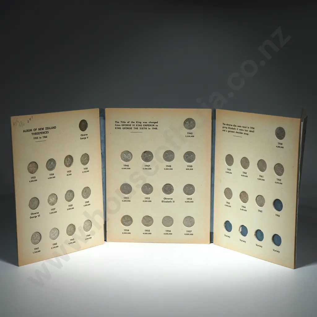 Complete Date Set New Zealand John Bertrand Threepence Coin Set w 1935 Threepence Image 1++