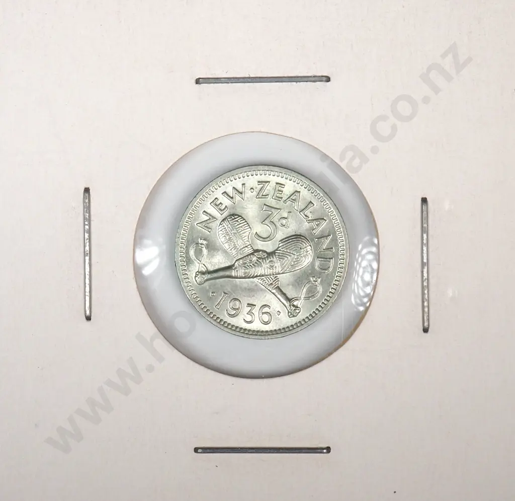 1936 New Zealand Threepence - Better Grade  Image 1++